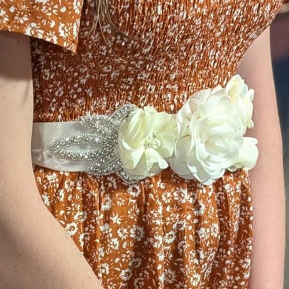 Satin Ribbon Tan Sash main image 4